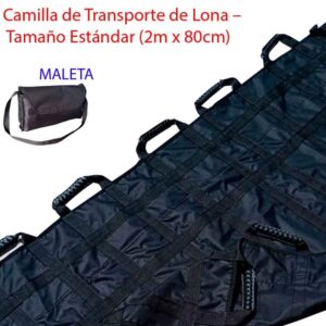 Camilla de Lona Estándar Reforzada 2 – Ideal para Traslados Médicos en Lima, Perú. Camilla portátil de lona resistente, con asas reforzadas y estuche, perfecta para uso clínico, emergencias y evacuaciones médicas.